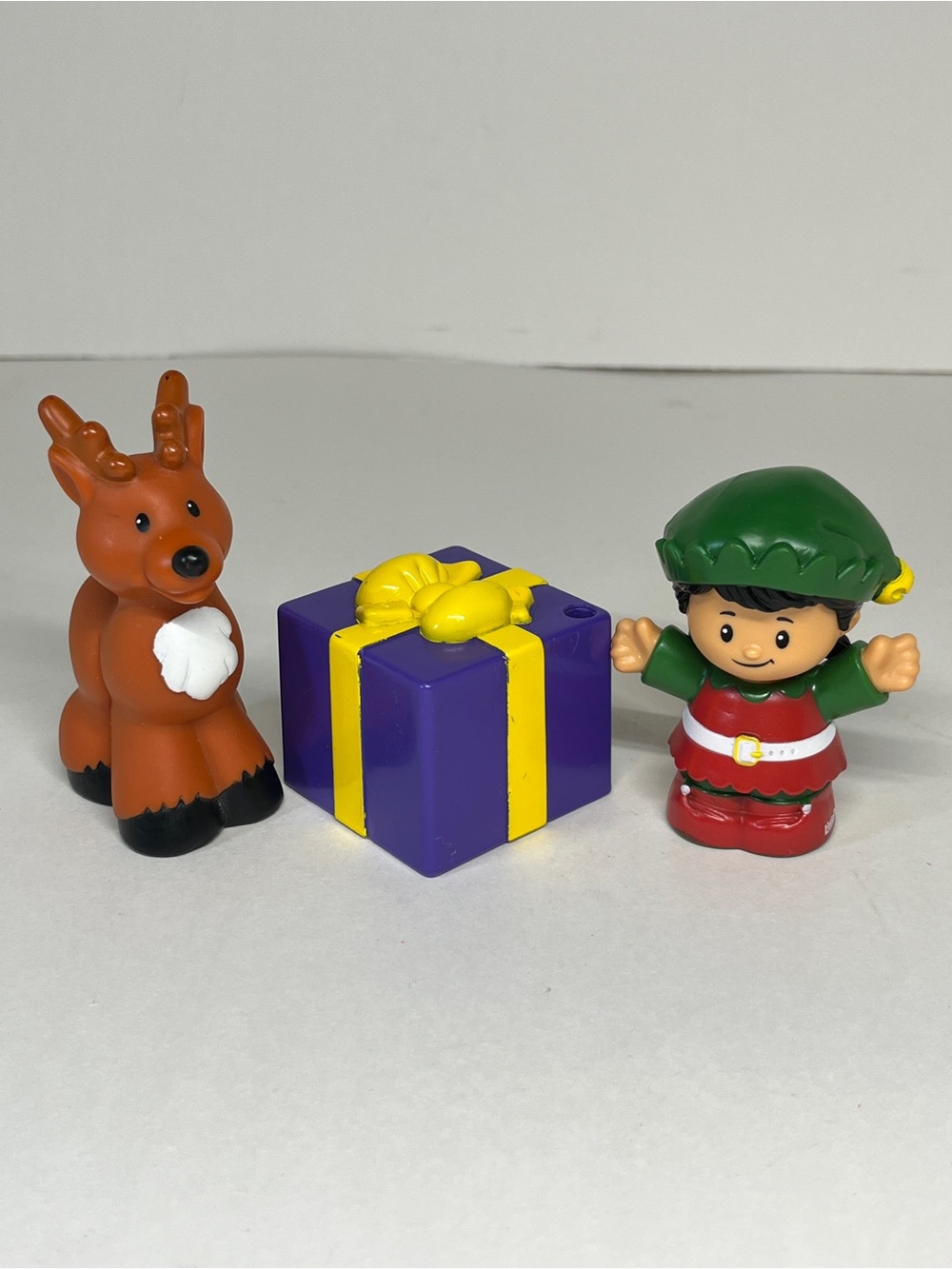 Fisher Price Little People Christmas Lot Holiday 2021 Elf 2004 Reindeer Present
